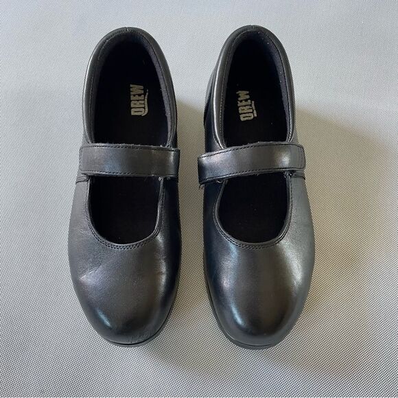 DREW Women's Bloom Il Mary Jane Black Leather Calf Comfort Shoes Size 9WW - Picture 2 of 6